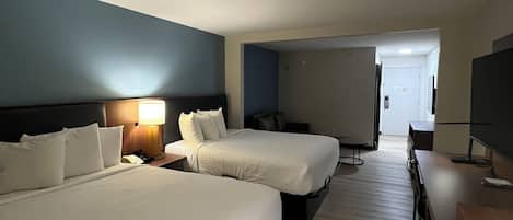Studio Suite, 2 Queen Beds, Non Smoking | Desk, iron/ironing board, free WiFi, bed sheets