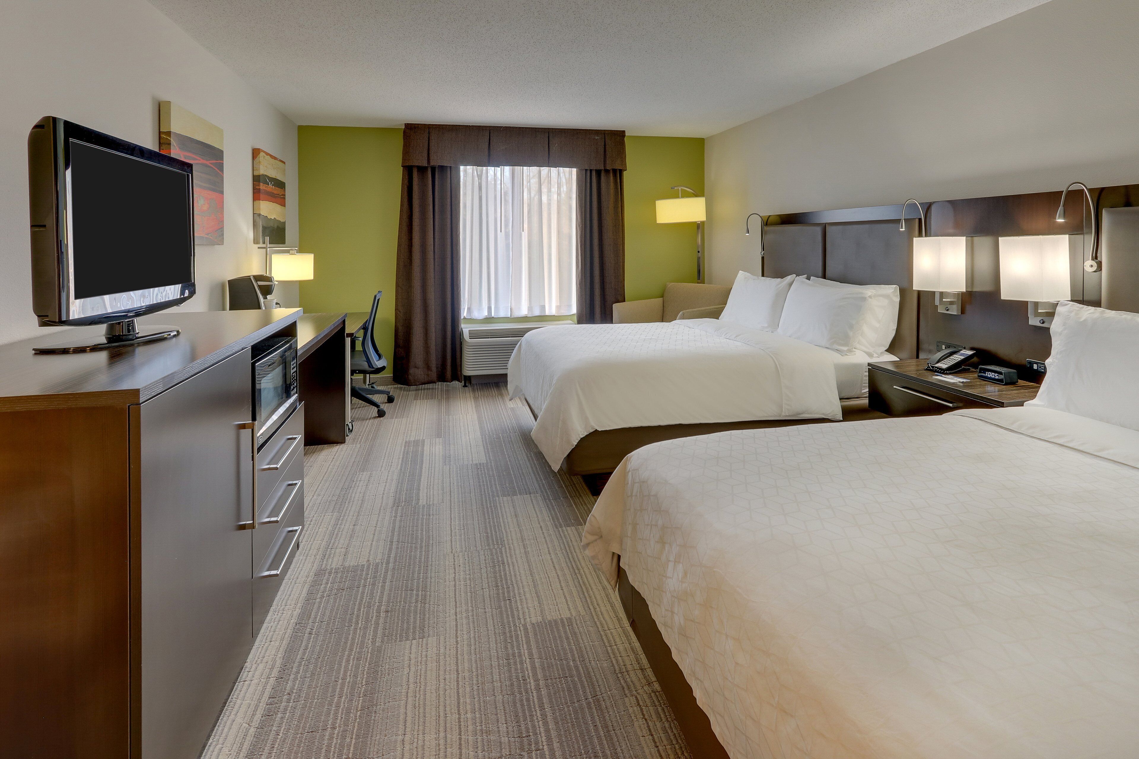 standard room, 2 queen beds | in-room safe, desk, iron/ironing board, free cots/infant beds