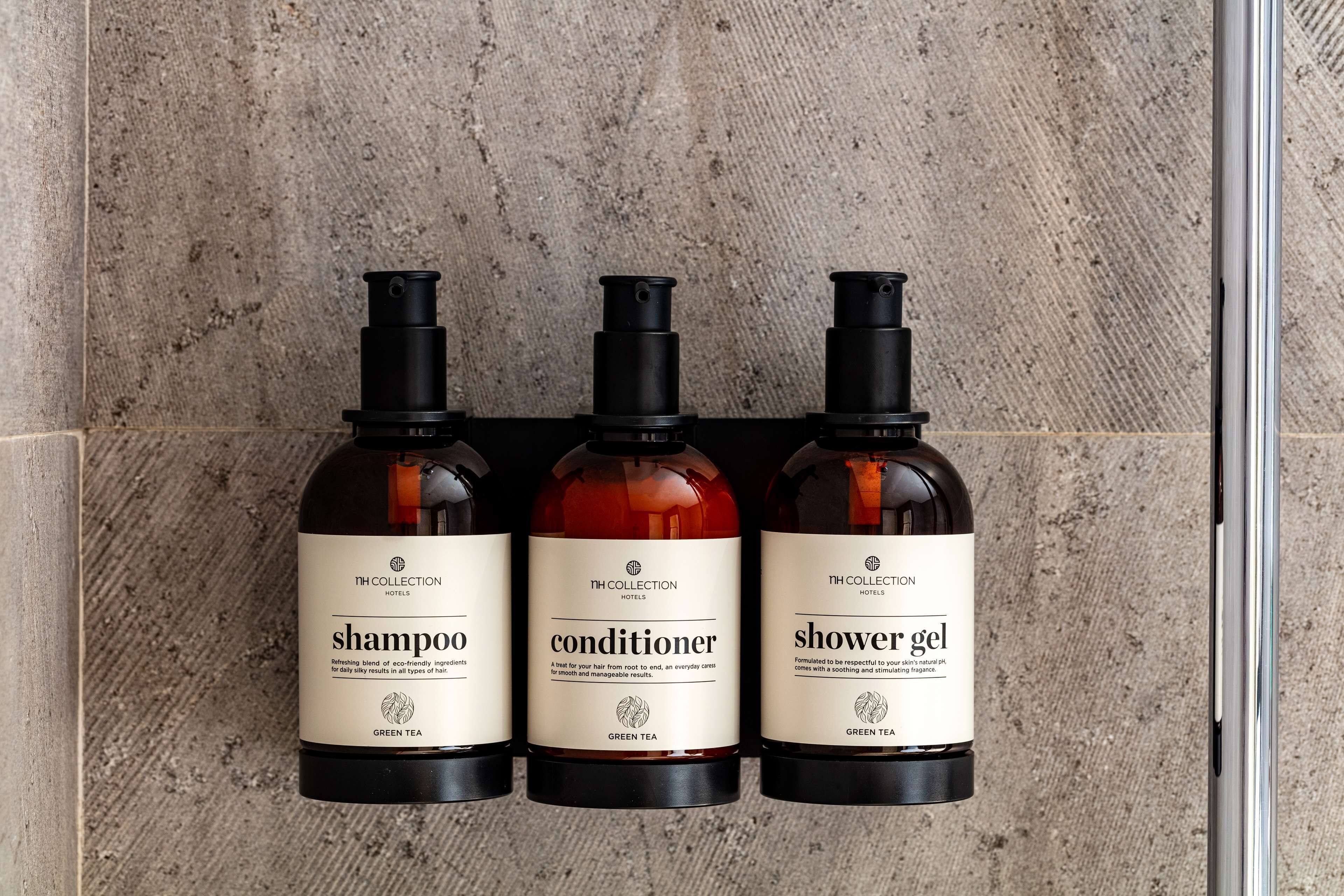 shower, eco-friendly toiletries, hair dryer, bathrobes