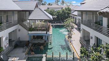 Outdoor pool, open 8:00 AM to 7:00 PM, pool umbrellas, sun loungers