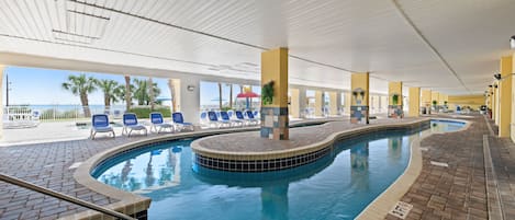 2 outdoor pools, sun loungers