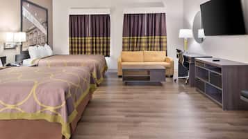 Suite, 2 Queen Beds, Refrigerator | In-room safe, desk, iron/ironing board, free WiFi