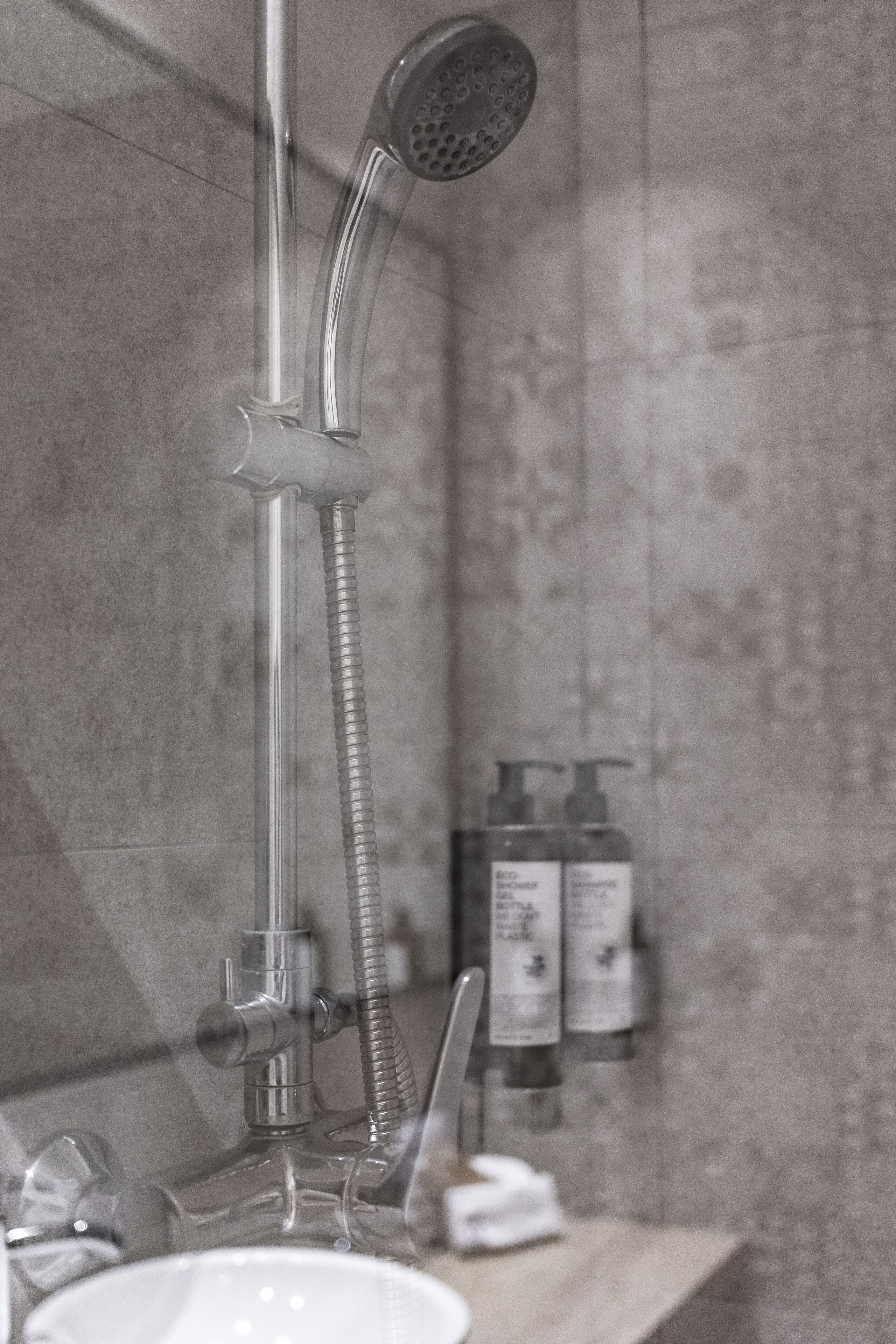 free toiletries, hair dryer, towels