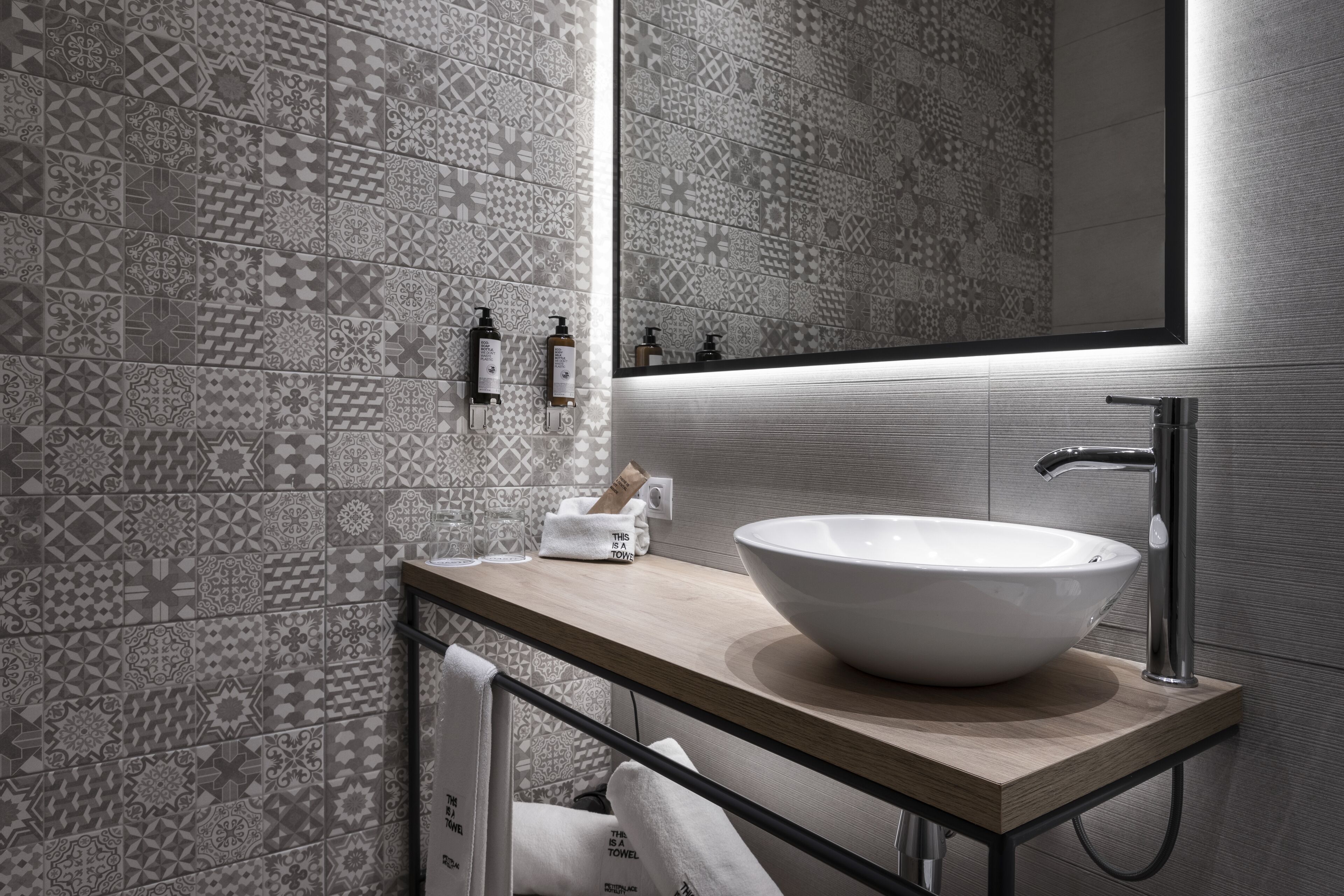 free toiletries, hair dryer, towels