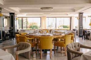 Breakfast, lunch, dinner served; Mediterranean cuisine, beach views 