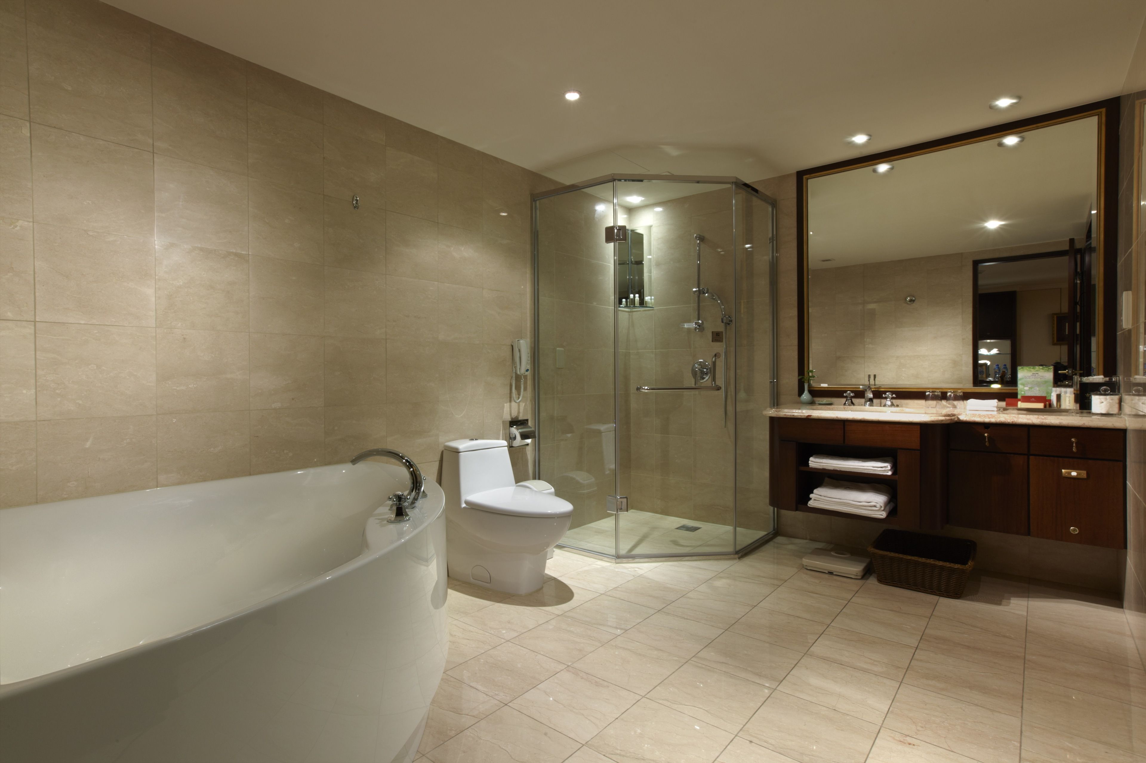 suite, 1 king bed (ambassador) | bathroom | separate bathtub and shower, deep-soaking bathtub, hair dryer, towels