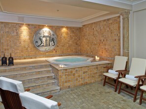 Steam room, body treatments, aromatherapy, hot stone massages