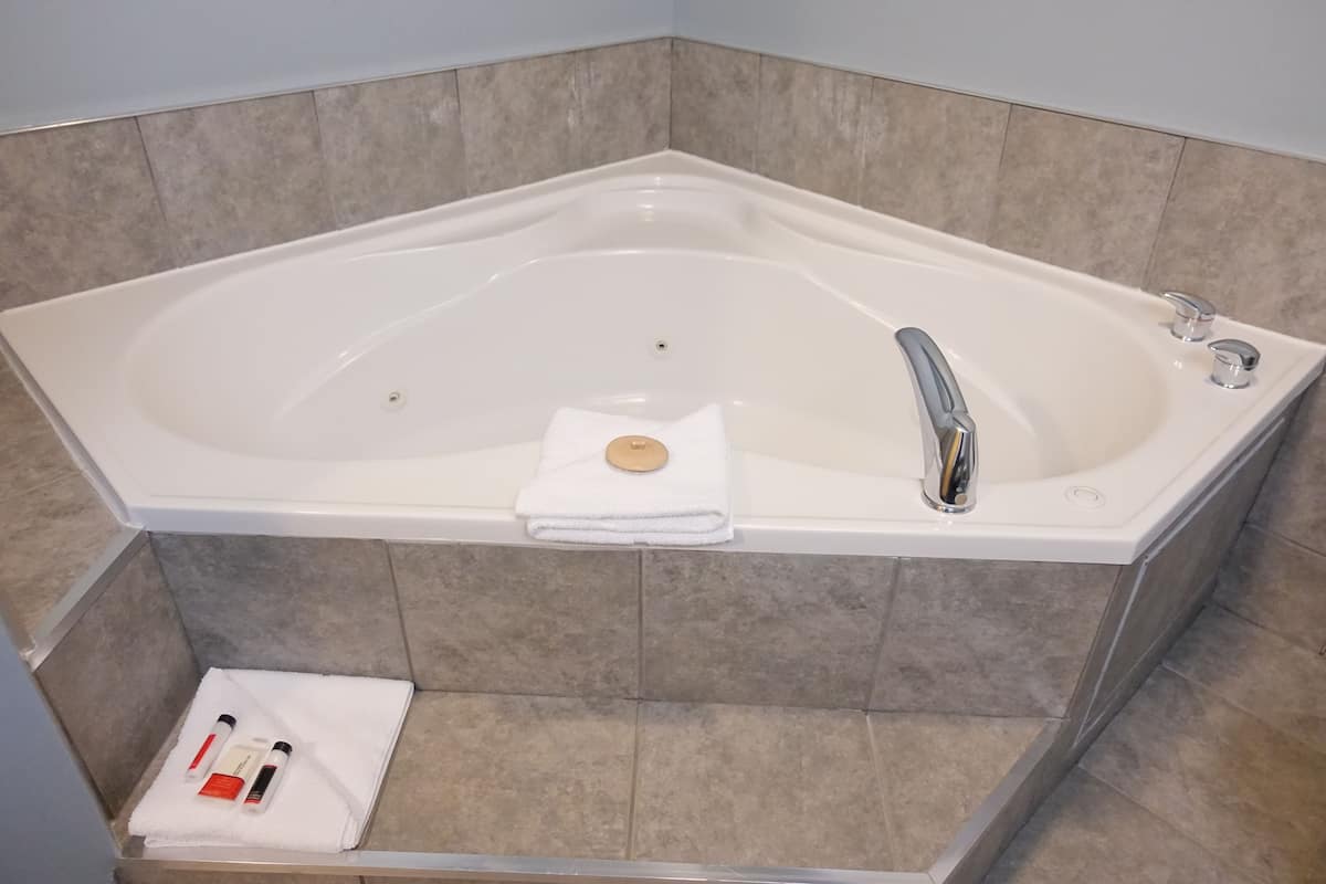 Combined shower/bathtub, free toiletries, hair dryer, towels
