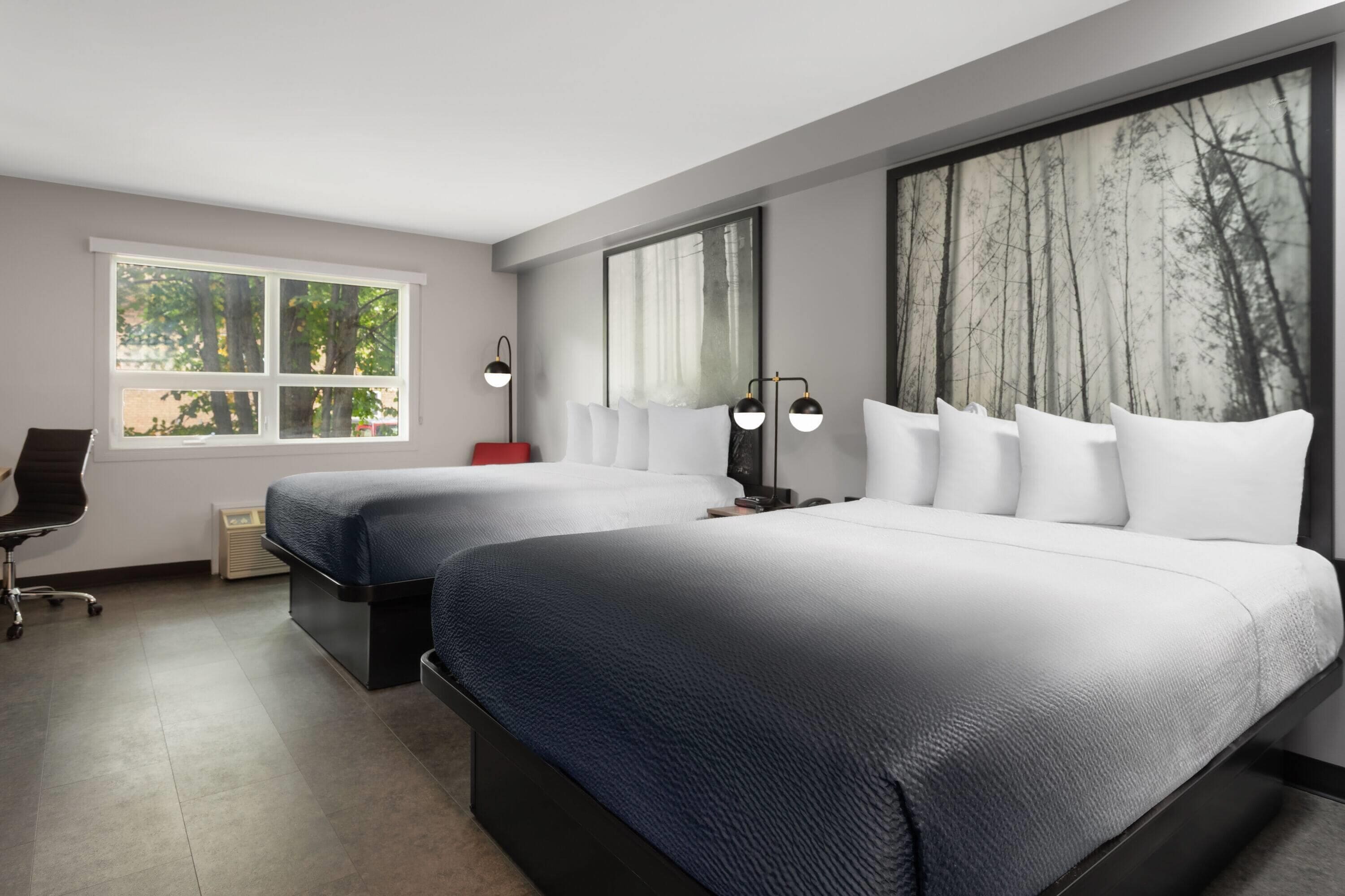 Escritorio, cortinas opacas, tabla de planchar con plancha y wifi gratis