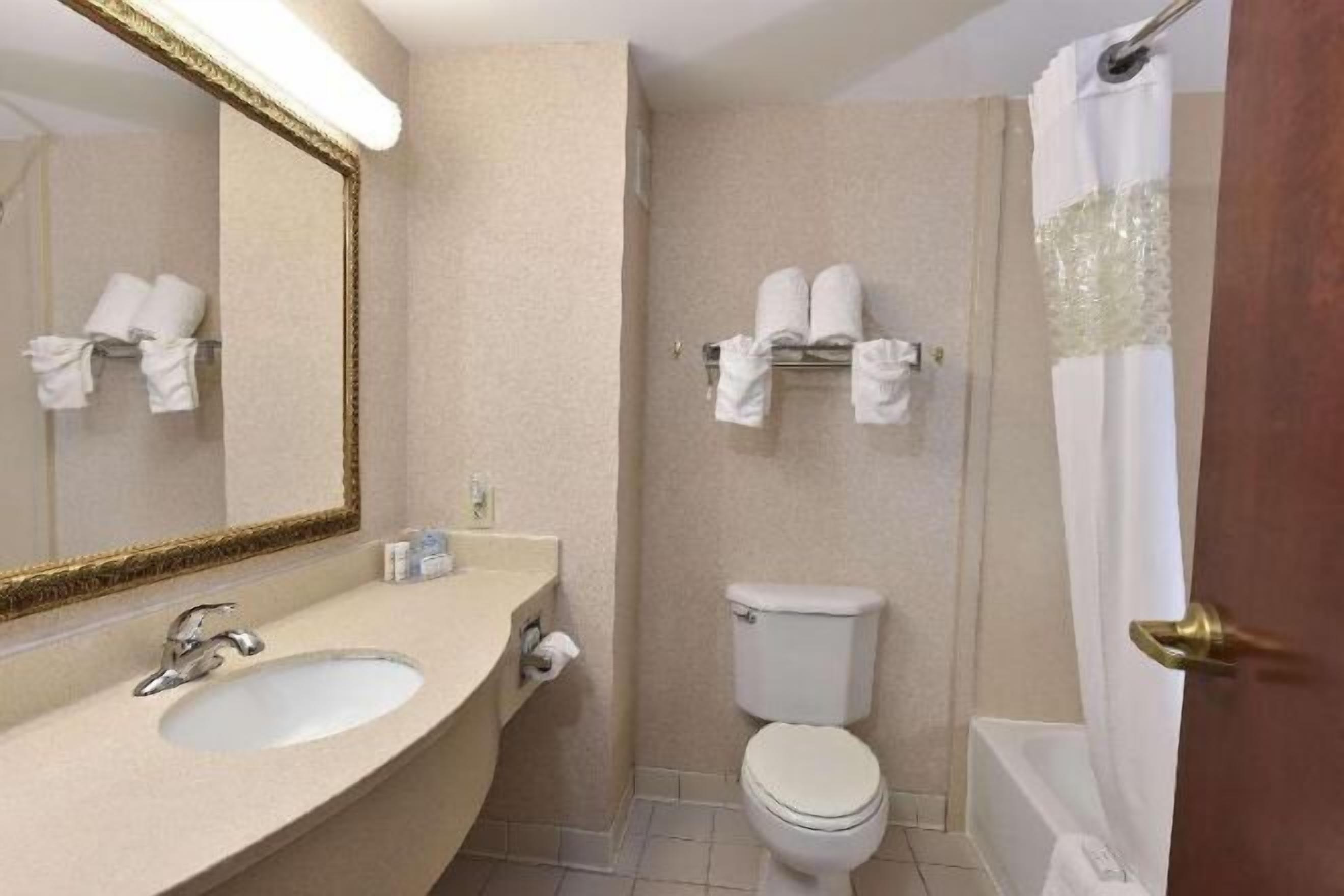 Bañera, secador de pelo, toallas