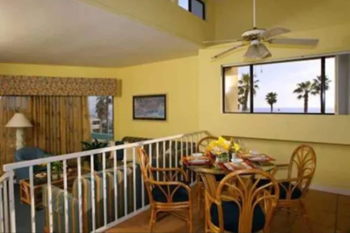50-inch flat-screen TV with cable channels, fireplace, ping pong