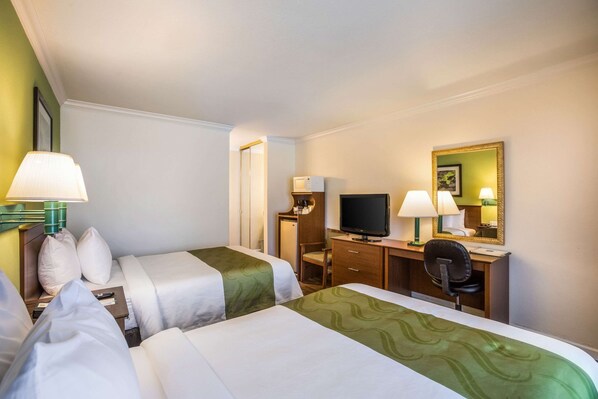 Double Room, 2 Double Beds | Desk, blackout drapes, iron/ironing board, free cribs/infant beds