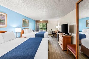 Room, 2 Queen Beds, Non Smoking (River View) | Premium bedding, desk, blackout curtains, iron/ironing board