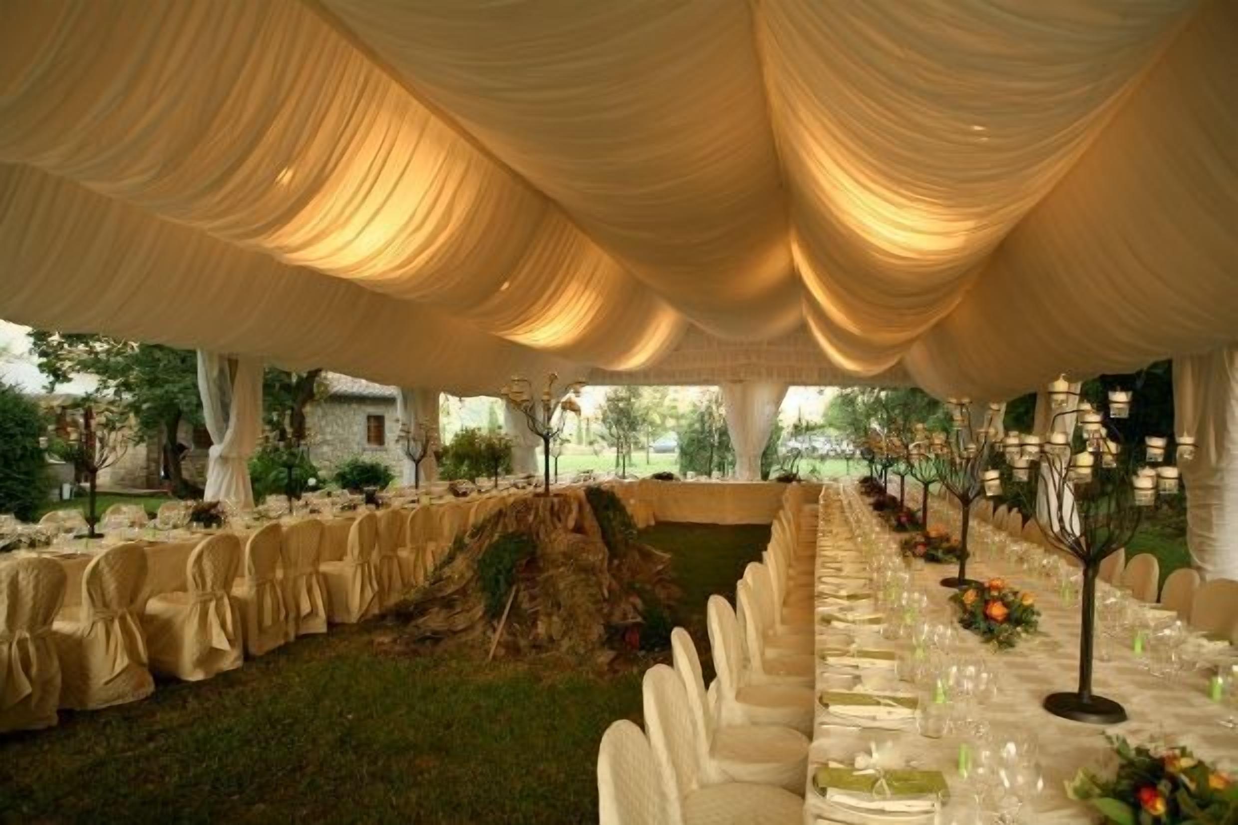 outdoor banquet area