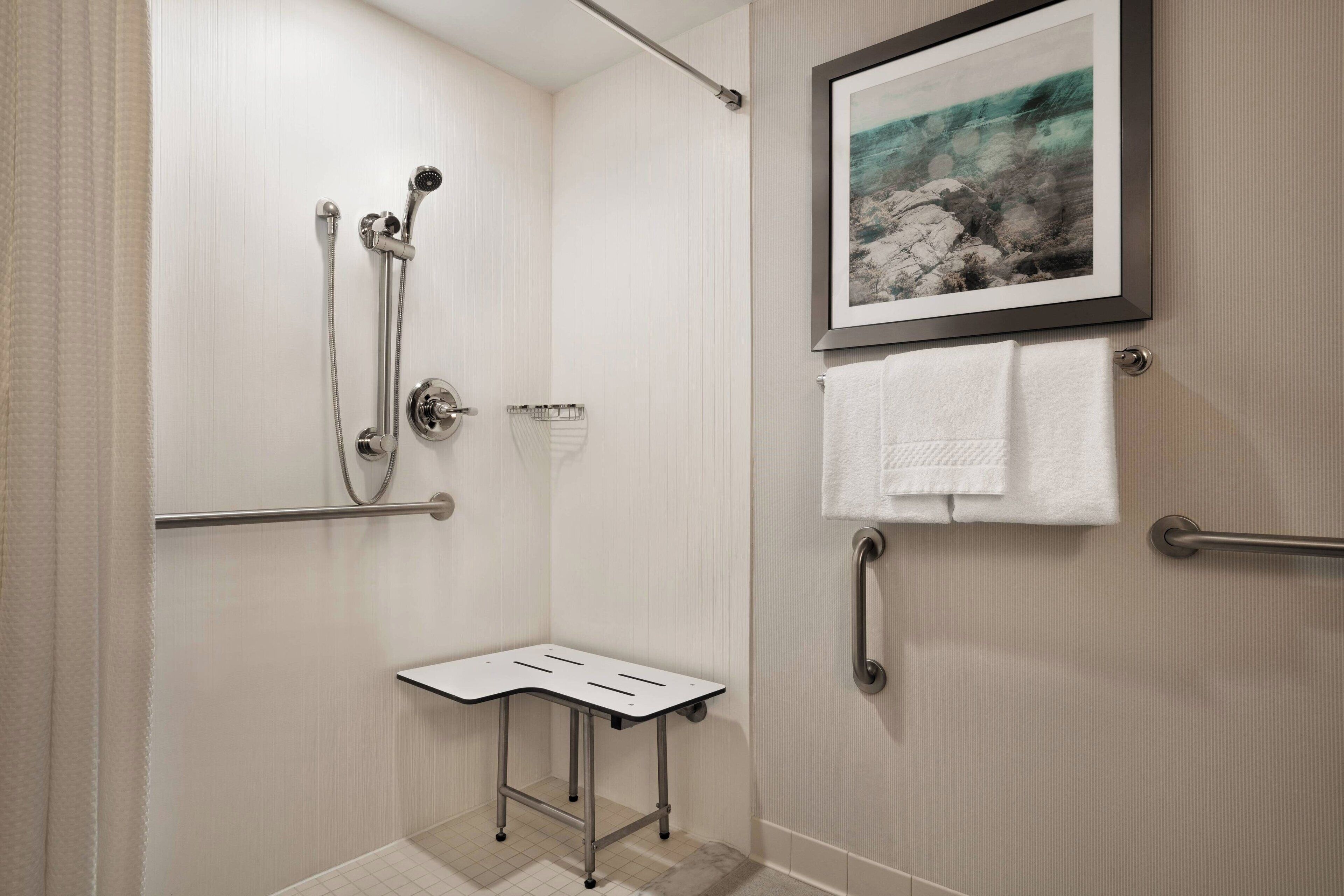 free toiletries, hair dryer, towels