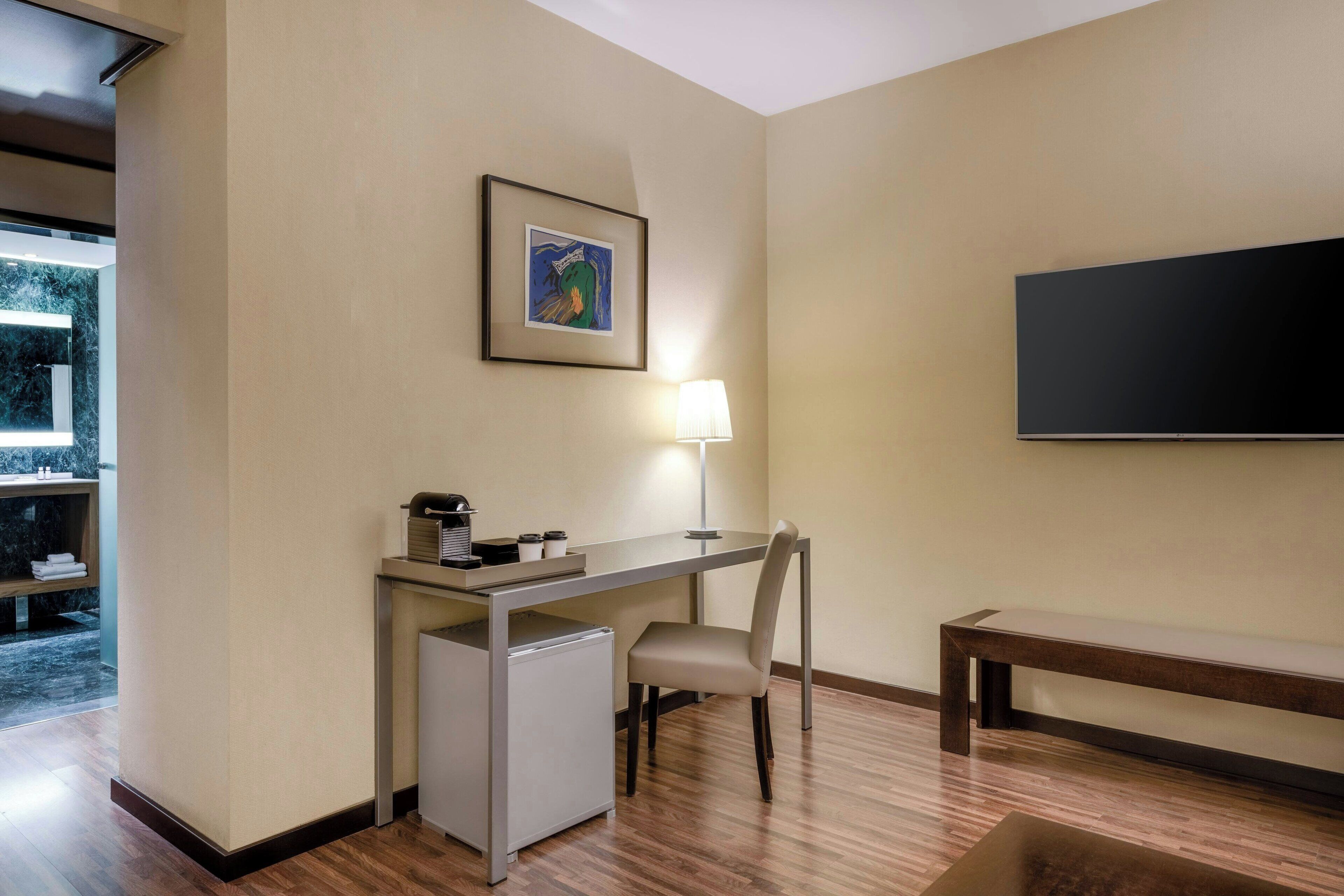 hypo-allergenic bedding, down duvets, minibar, in-room safe