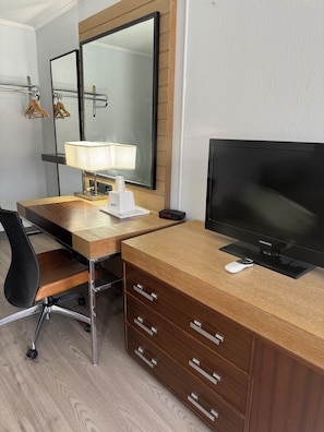 Desk, blackout curtains, iron/ironing board, free WiFi