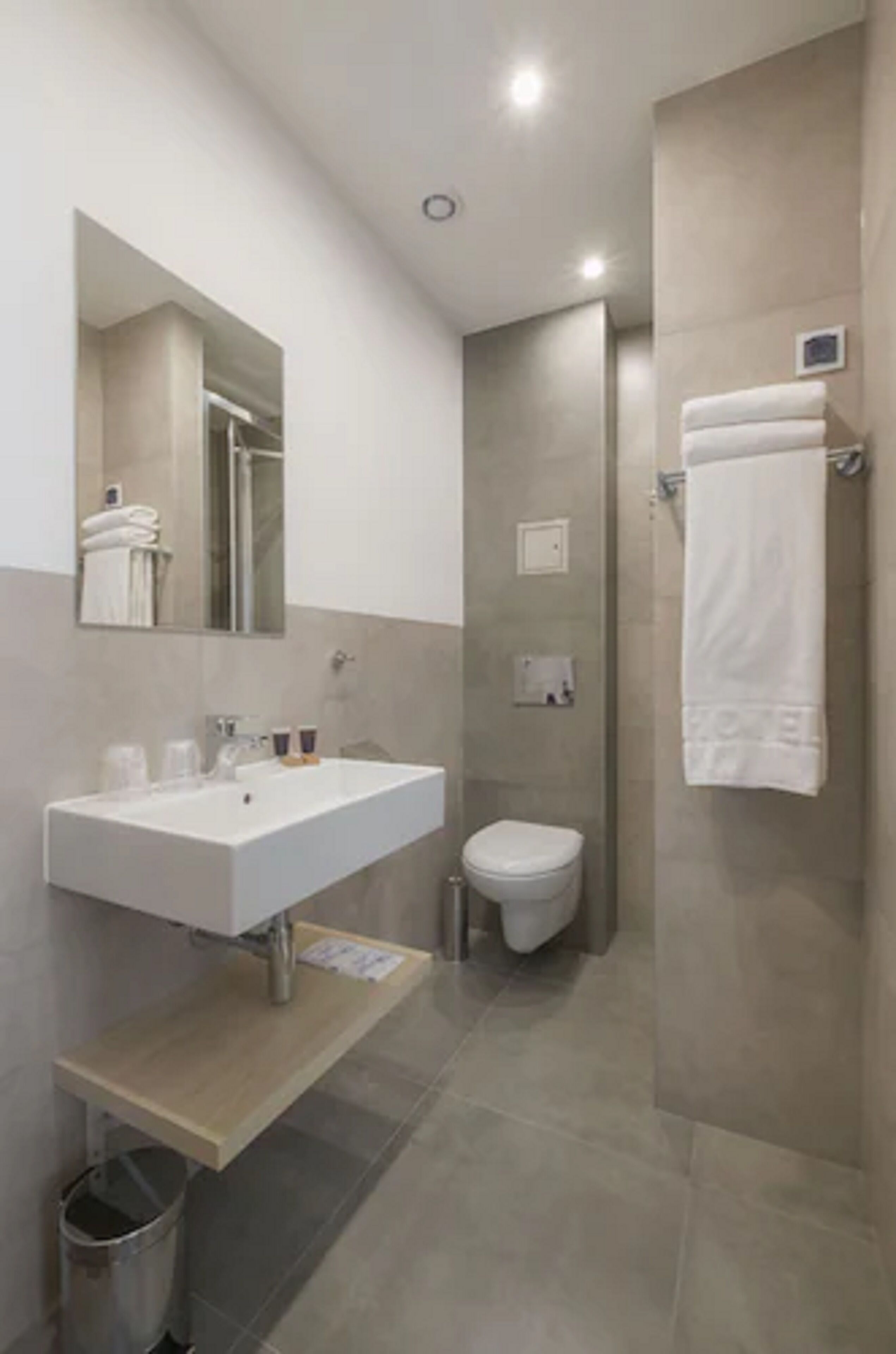 premium single room | bathroom | shower, free toiletries, hair dryer, towels
