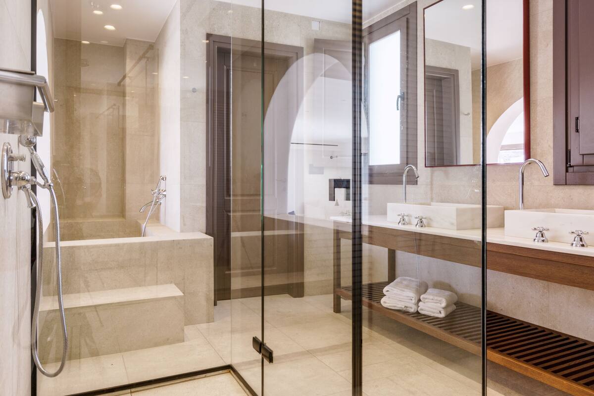 free toiletries, hair dryer, towels