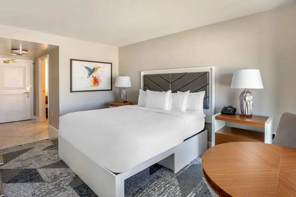 Premium bedding, down comforters, pillowtop beds, in-room safe