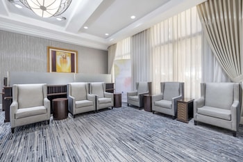 Hotel entrance and lobby at Hilton Grand Vacations Club on the Las Vegas Strip