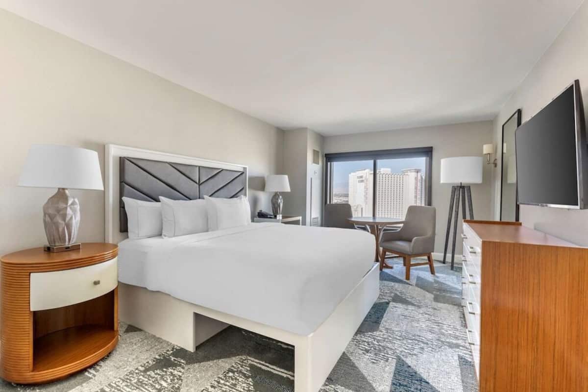 Premium bedding, down comforters, pillowtop beds, in-room safe