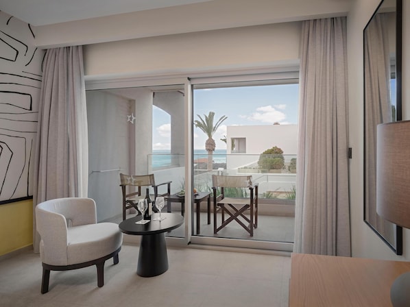 Standard Room, Partial Sea View | In-room safe, desk, blackout curtains, soundproofing