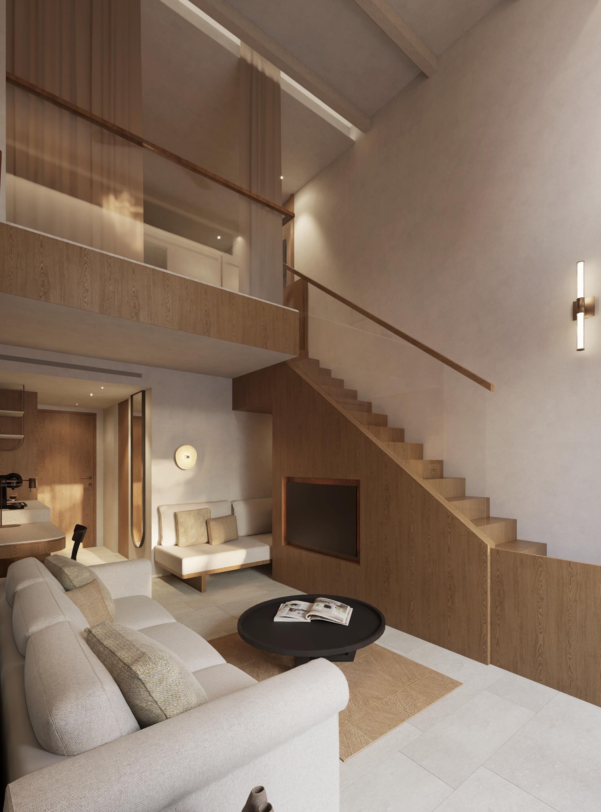 family duplex suite | living area | smart tv