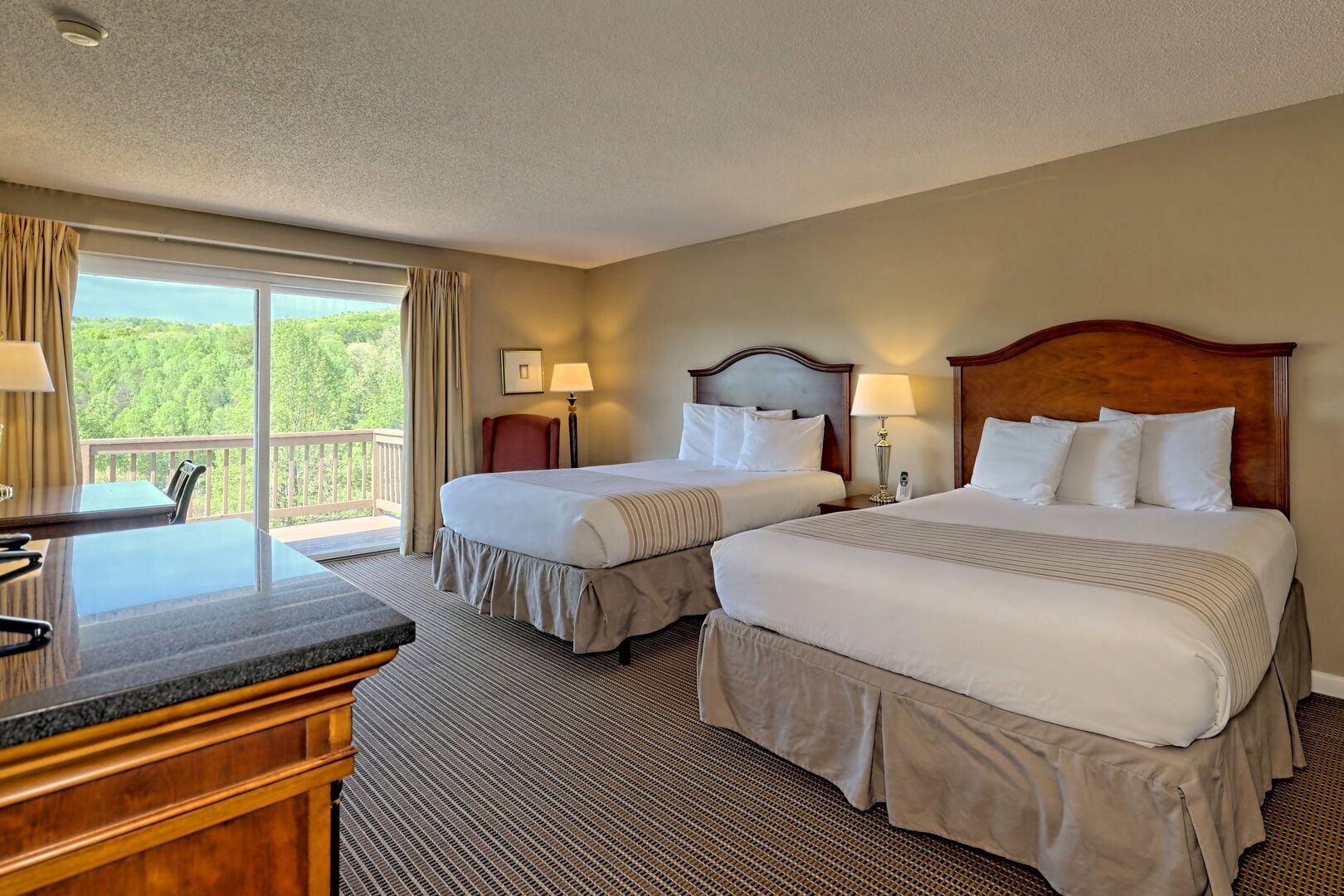 Premium bedding, pillowtop beds, in-room safe, individually decorated