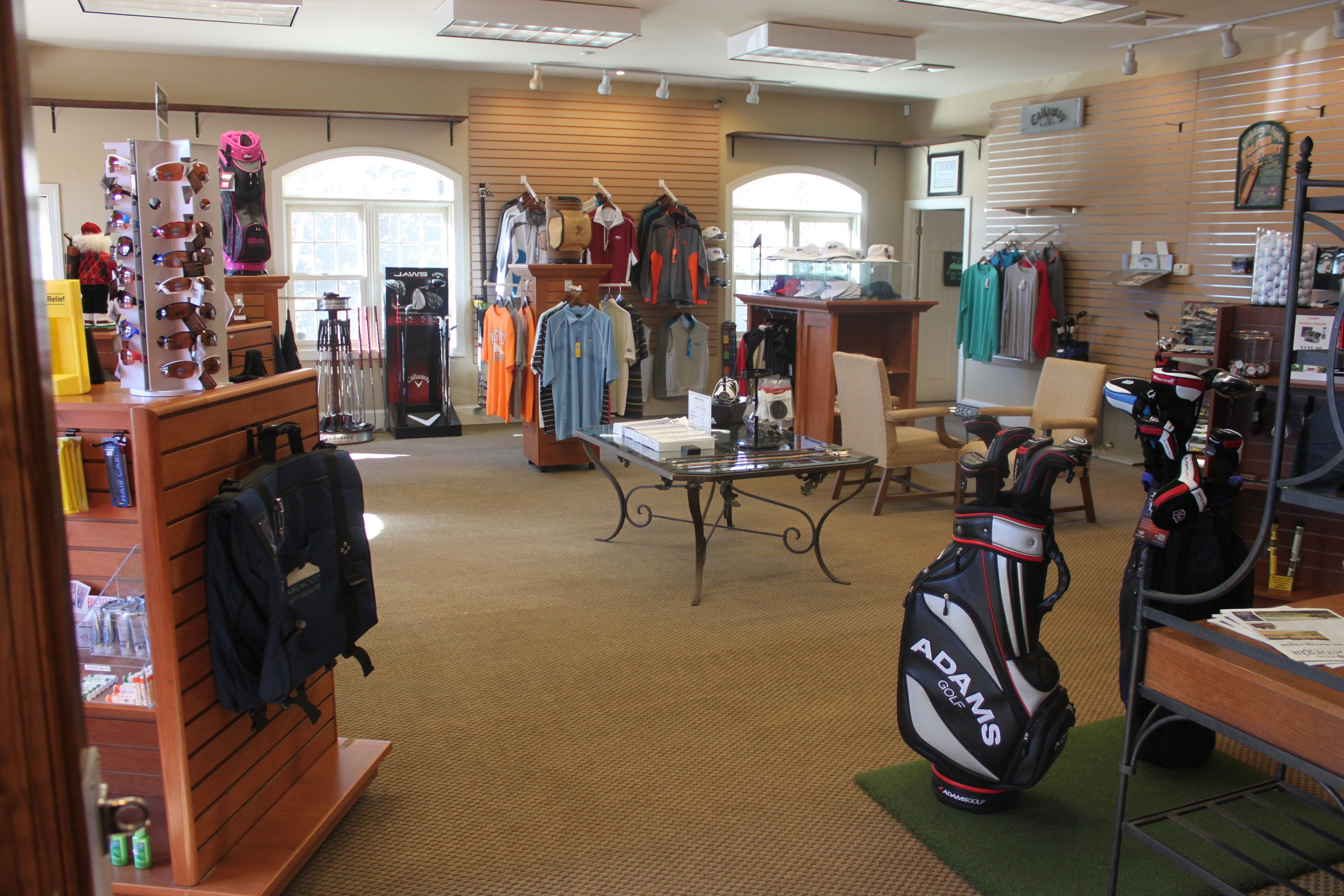 A retail store with various sports equipment and clothing.