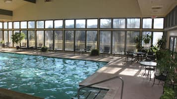 Indoor pool, open 8:00 AM to 8:00 PM, sun loungers