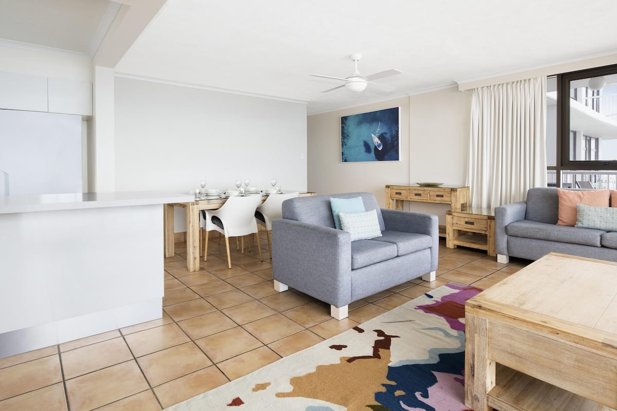 2 bedrooms, in-room safe, soundproofing, iron/ironing board