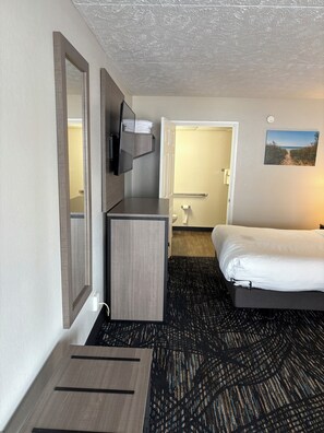 Room, 1 Queen Bed, Mobility Accessible, Non Smoking (First Floor, Building Two) | Living area | 50-inch LED TV with cable channels