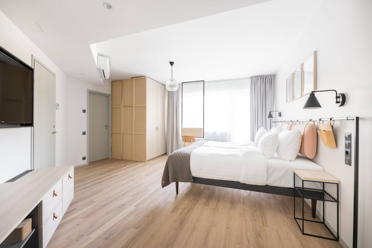 executive suite, 1 queen bed with sofa bed | desk, laptop workspace, blackout curtains, soundproofing