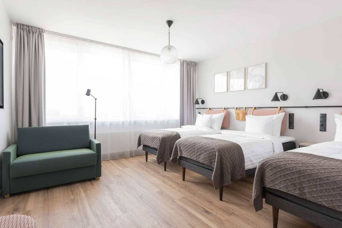 superior room, 3 single beds | desk, laptop workspace, blackout curtains, soundproofing