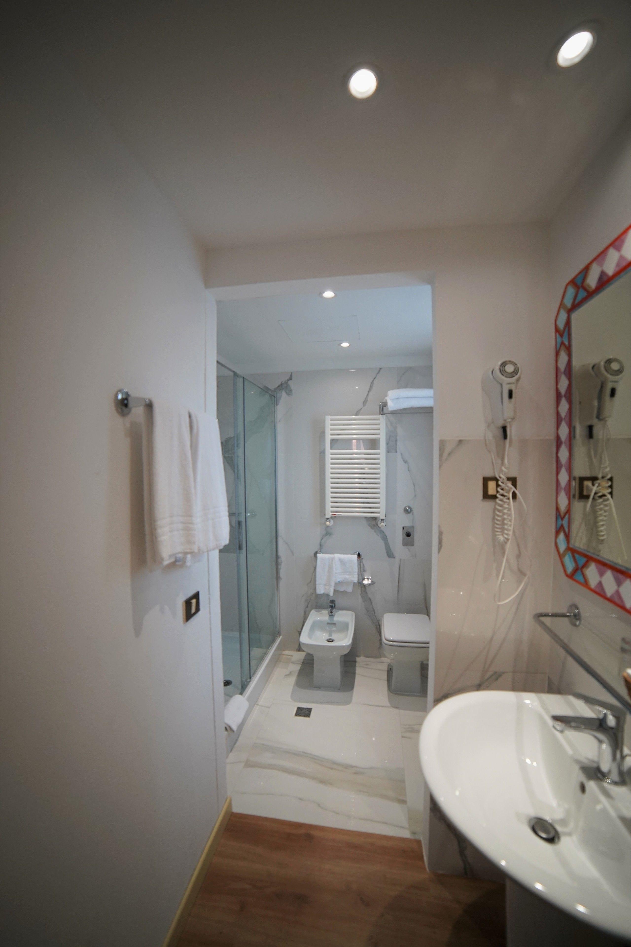 superior double or twin room | bathroom | shower, rainfall showerhead, free toiletries, hair dryer