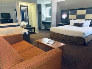 Suite, 1 King Bed, Non Smoking, Jetted Tub | Desk, laptop workspace, iron/ironing board, free cribs/infant beds - SureStay Plus Hotel by Best Western Redding (Redding)