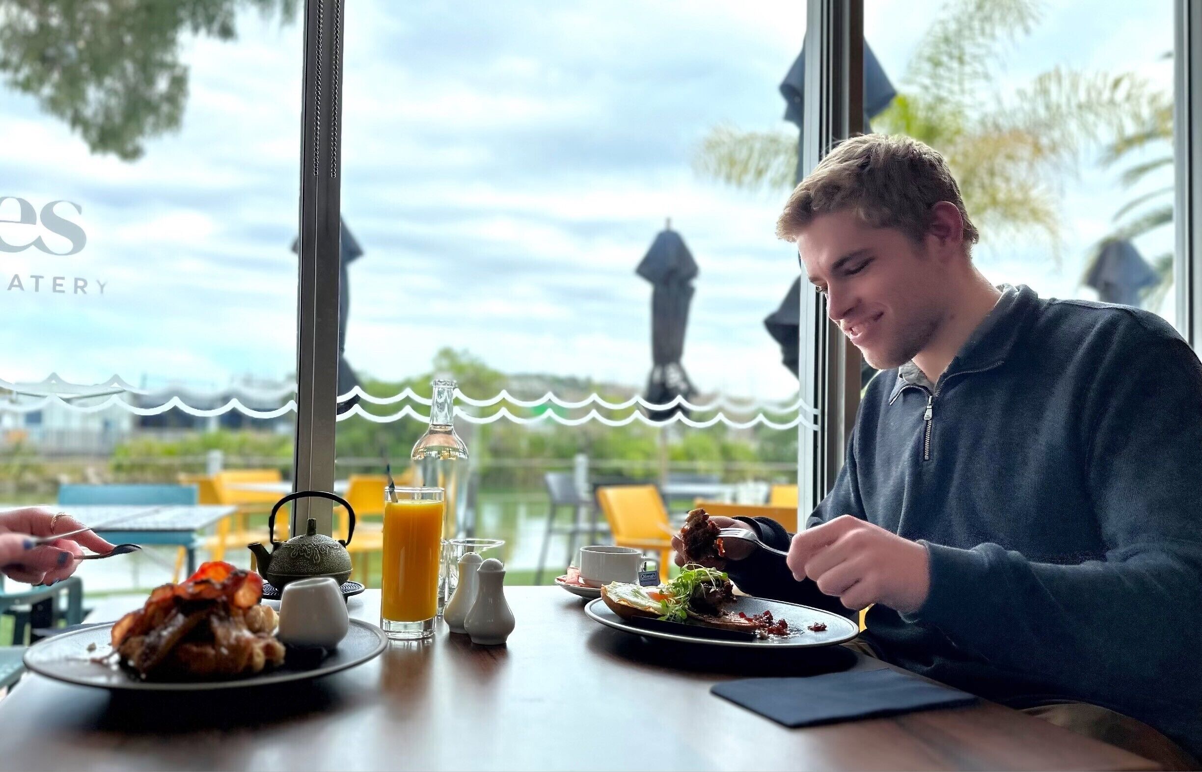 breakfast, lunch, dinner served; al fresco dining