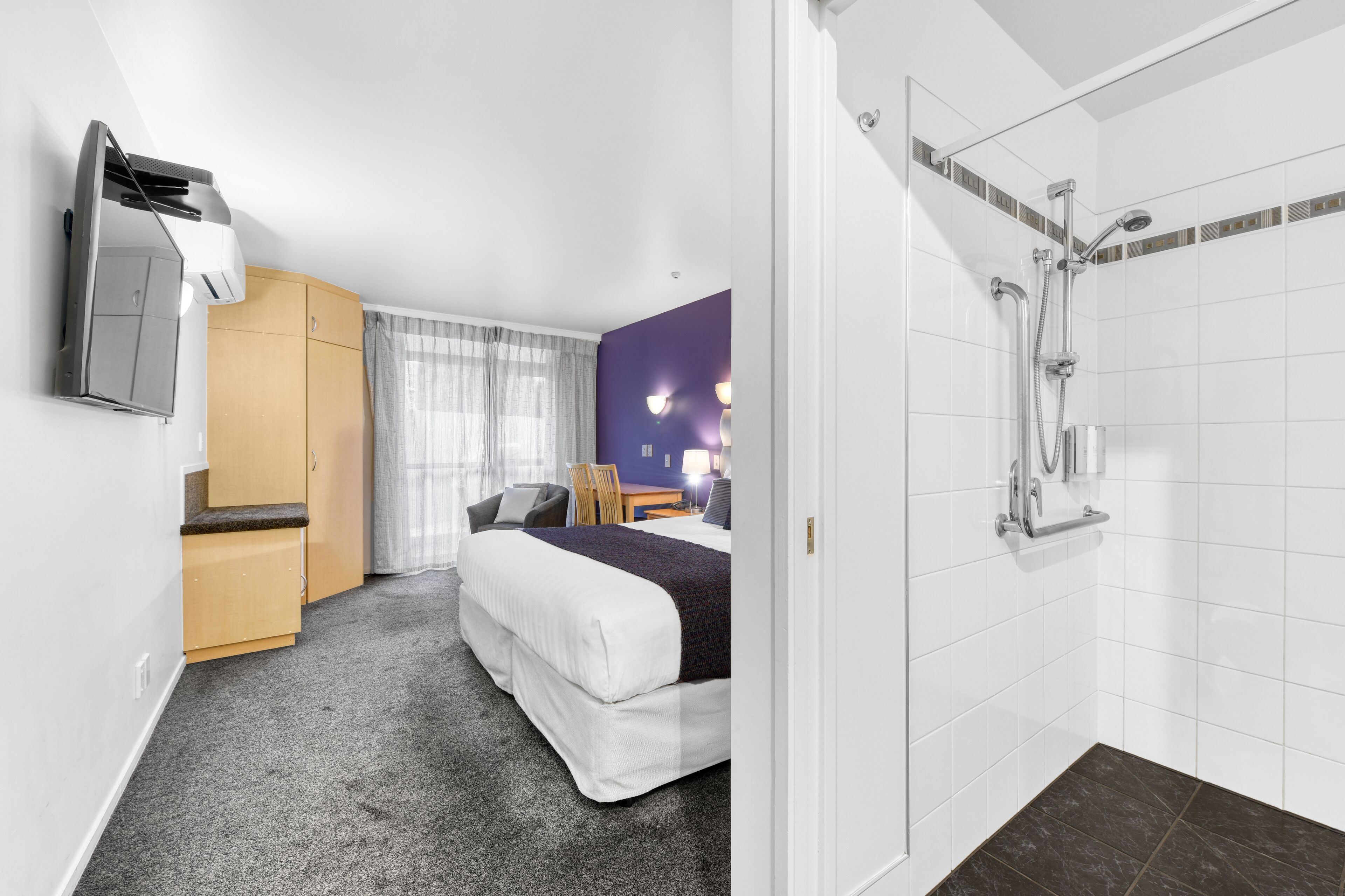 accessible studio | premium bedding, pillow-top beds, minibar, desk