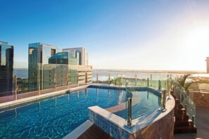 Outdoor pool, pool loungers