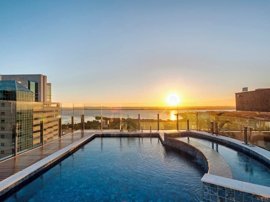 Outdoor pool, sun loungers