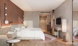 Rom – standard, hageområde | Minibar, safe på rommet, skrivebord og lydisolert