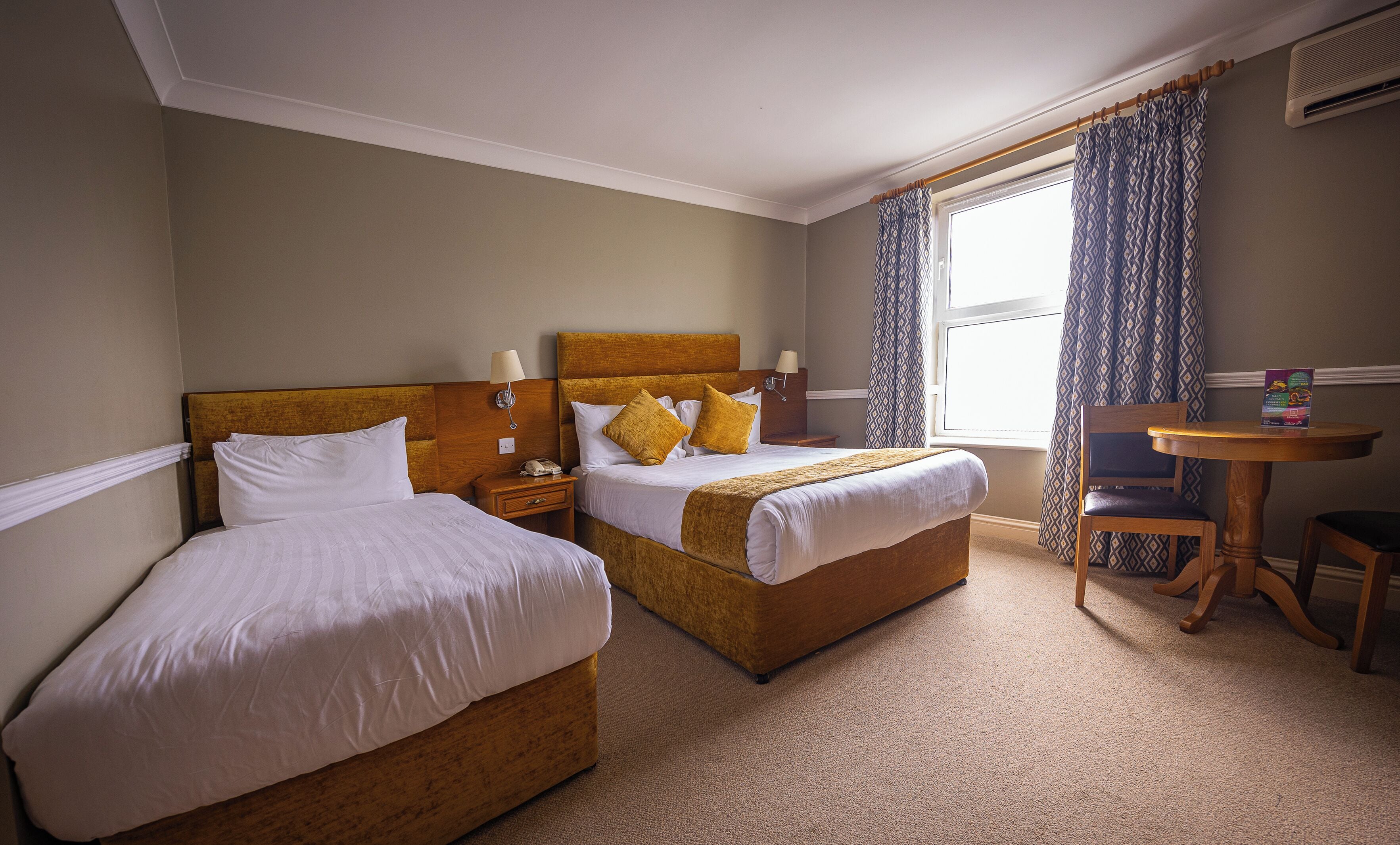 desk, laptop workspace, iron/ironing board, free wifi