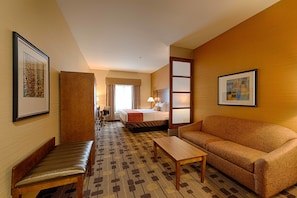 Suite, 1 King Bed, Non Smoking, Refrigerator & Microwave (with Sofabed) | Pillow-top beds, desk, laptop workspace, blackout curtains
