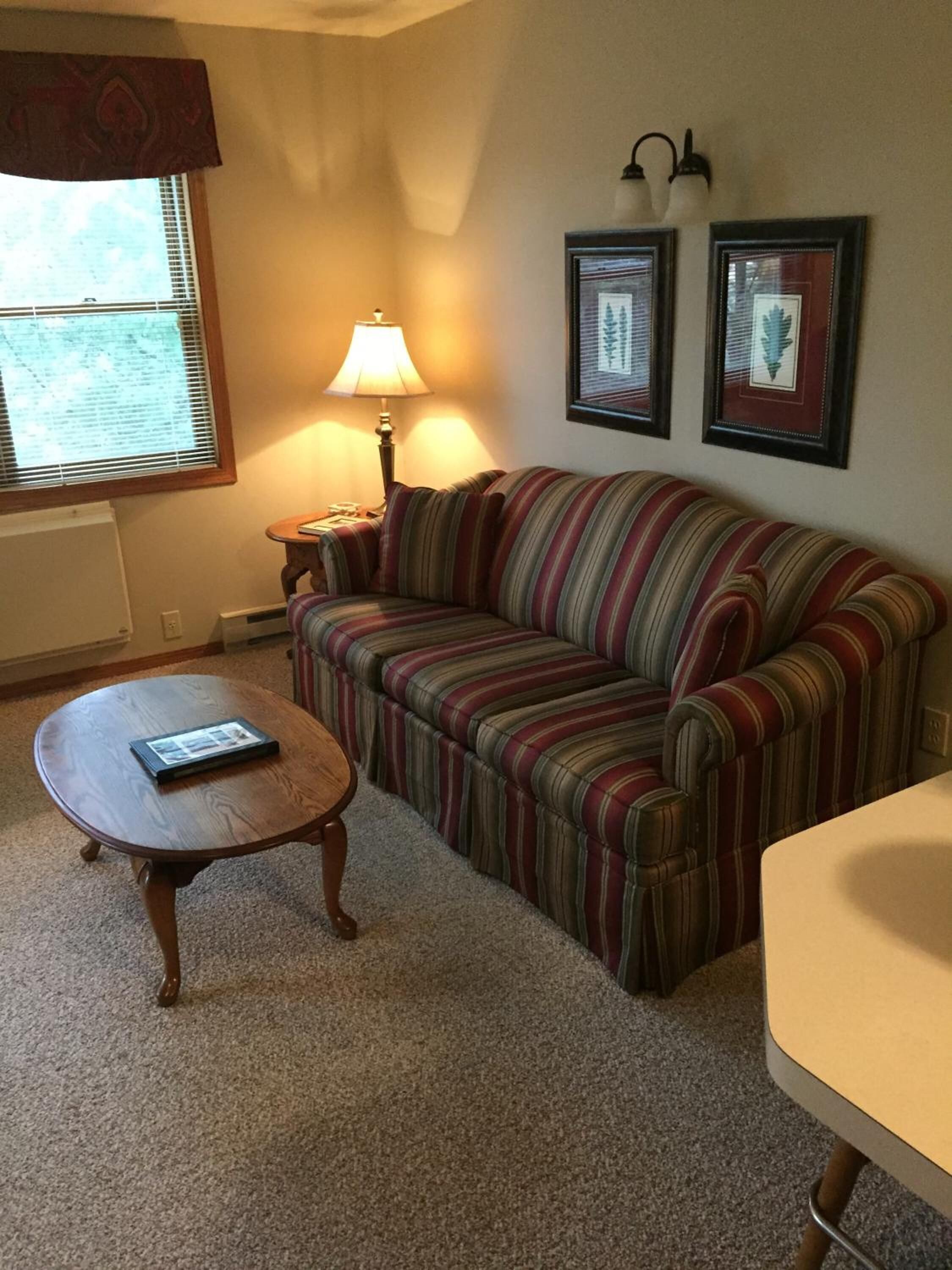 fireplace, books, video library