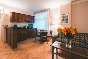 Apartment, 1 King Bed with Sofa bed | Private kitchen | Coffee/tea maker, electric kettle - Hotel Elysee (Prague)