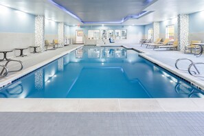 Indoor pool, open 7:00 AM to 11:00 PM, sun loungers