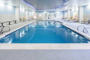 Indoor pool, open 7:00 AM to 11:00 PM, sun loungers