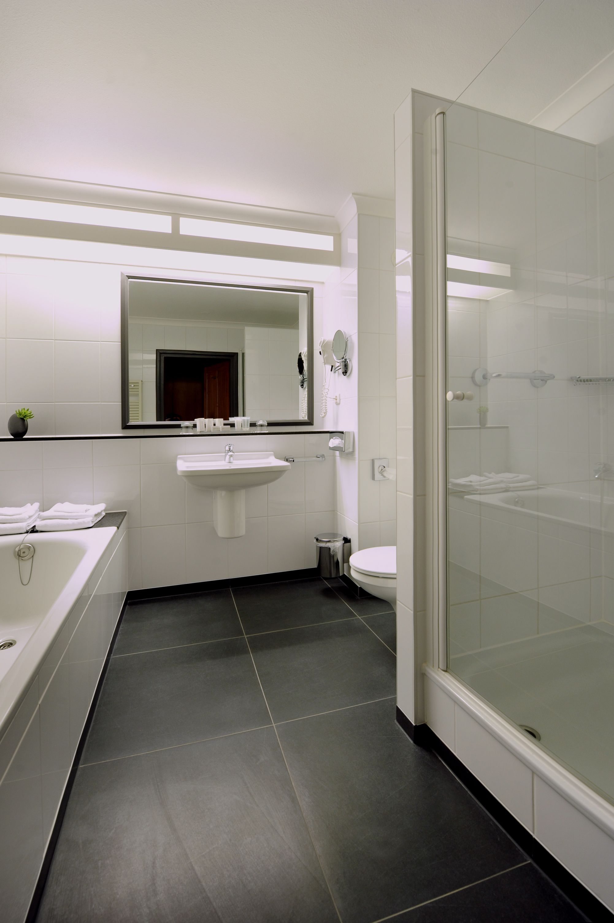 classic plus double room | bathroom | shower, eco-friendly toiletries, hair dryer, towels