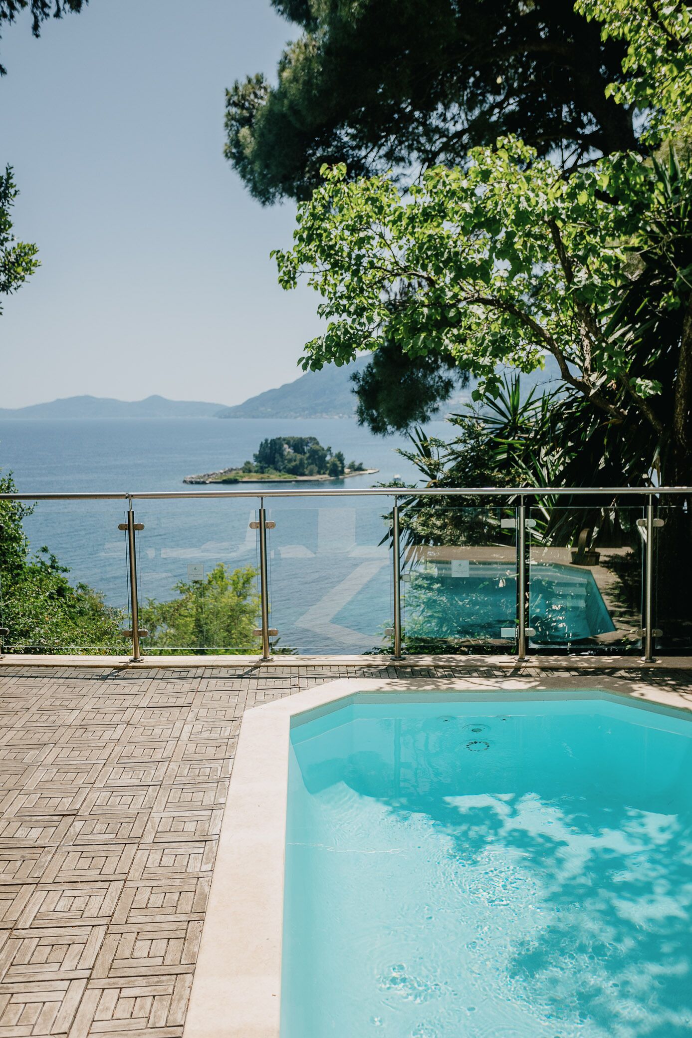 indoor pool, seasonal outdoor pool, pool umbrellas, pool loungers